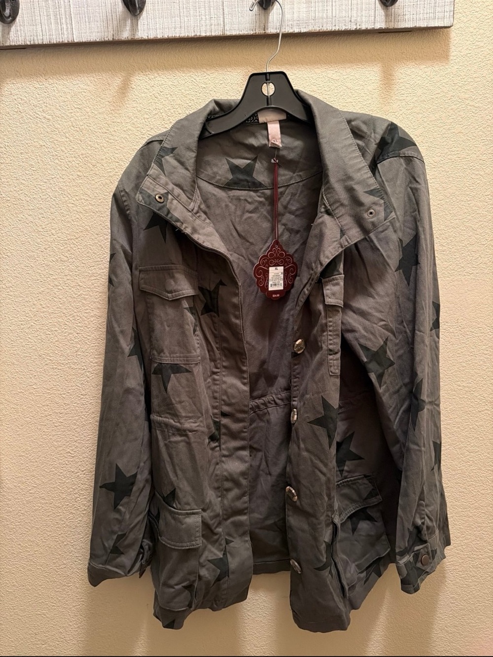 Knox Rose green Star-Print Utility Jacket
